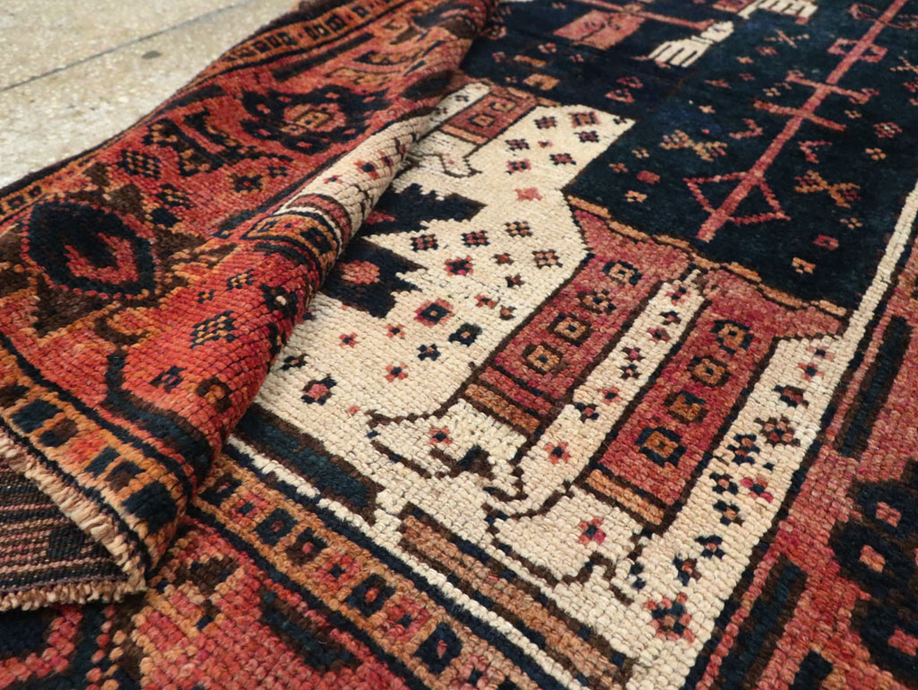 Vintage Persian Pictorial Bakhtiari Runner, No.28357 - Galerie Shabab