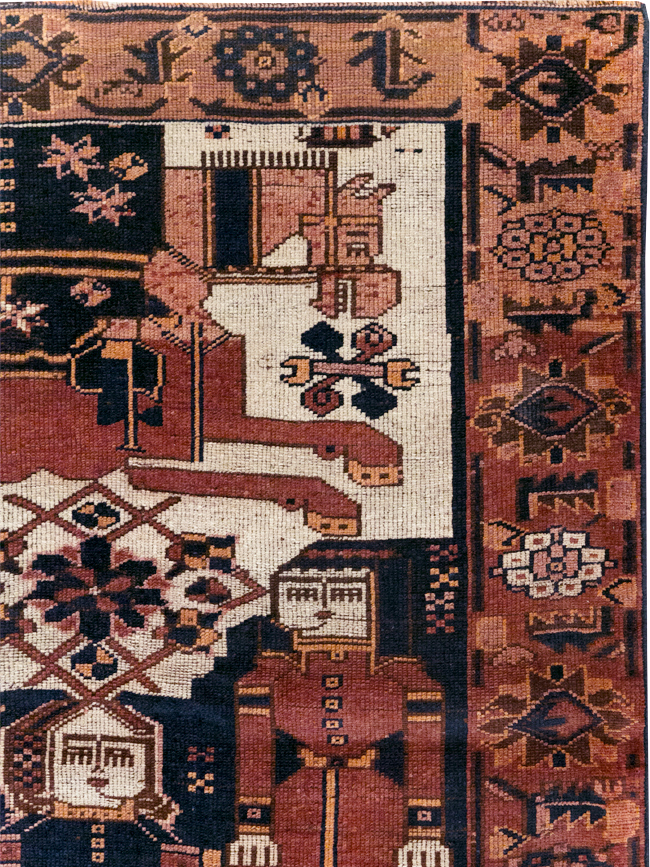 Vintage Persian Bakhtiari Pictorial Rug, No.28358 - Galerie Shabab