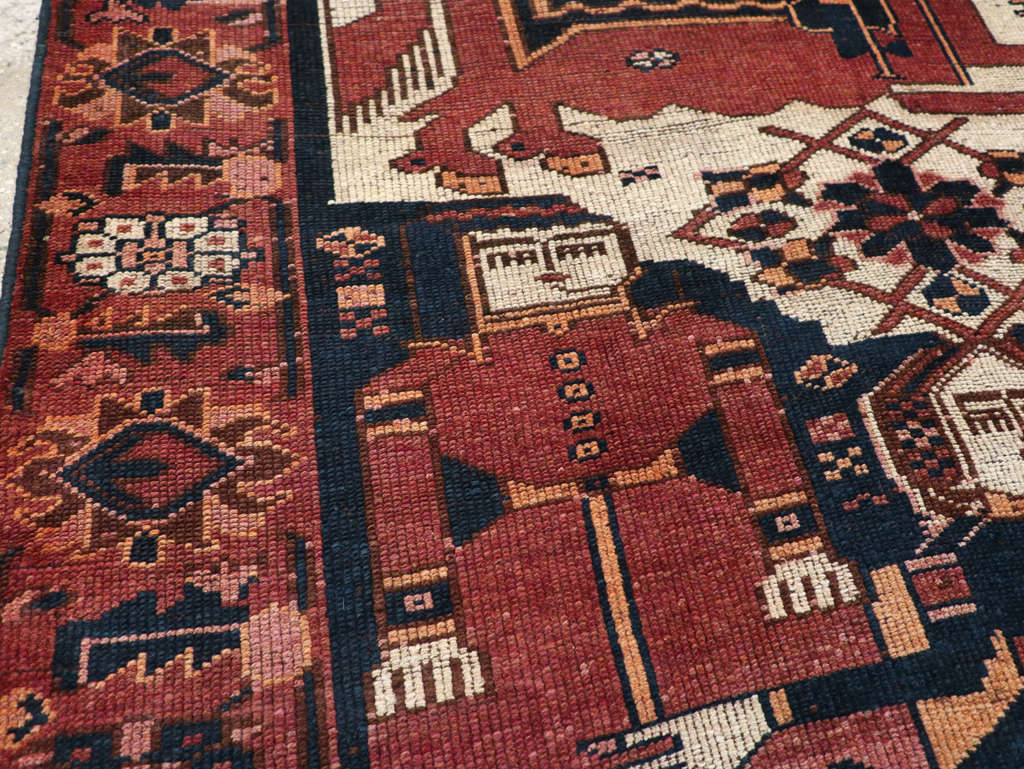 Vintage Persian Bakhtiari Pictorial Rug, No.28358 - Galerie Shabab