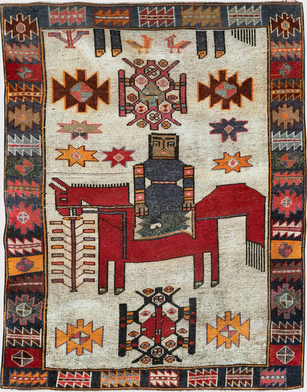 Vintage Persian Bakhtiari Rug, No.28361 - Galerie Shabab