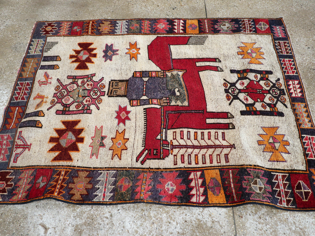 Vintage Persian Bakhtiari Rug, No.28361 - Galerie Shabab