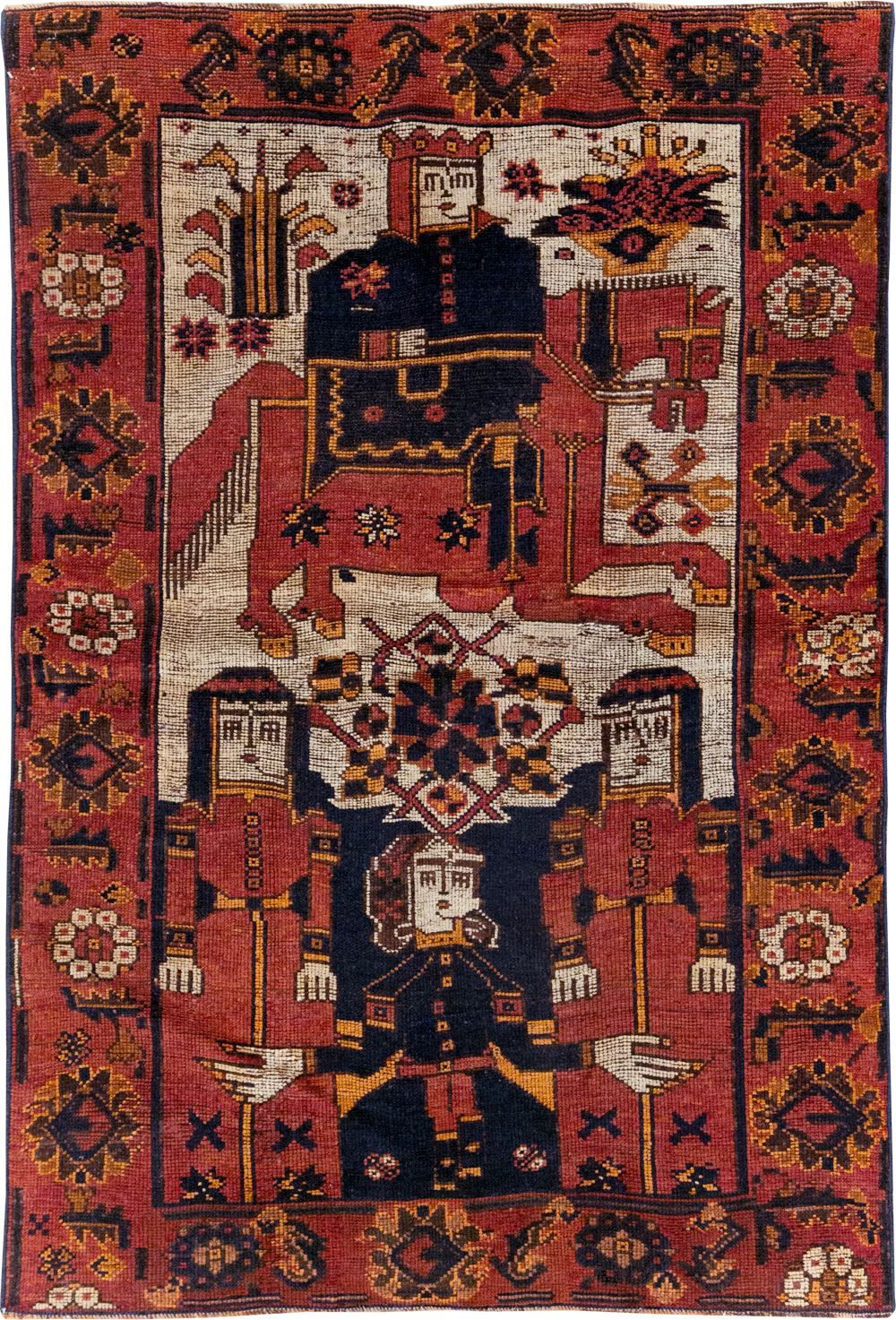 Vintage Persian Bakhtiari Rug, No.28362 - Galerie Shabab