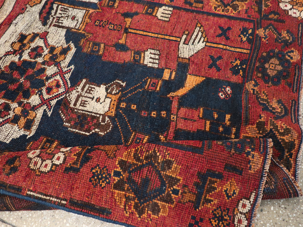 Vintage Persian Bakhtiari Rug, No.28362 - Galerie Shabab