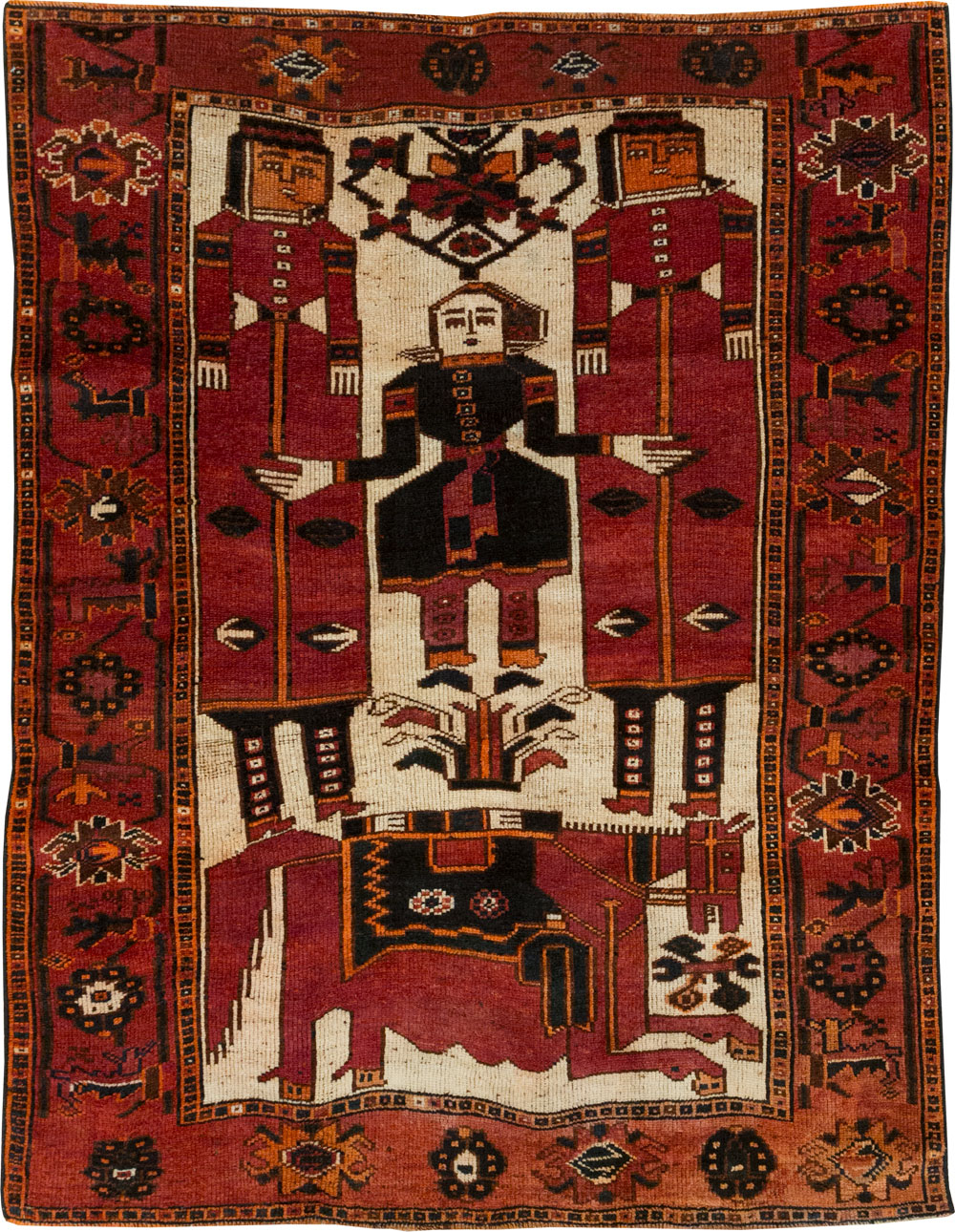 Vintage Persian Bakhtiari Pictorial Rug, No.28365 - Galerie Shabab