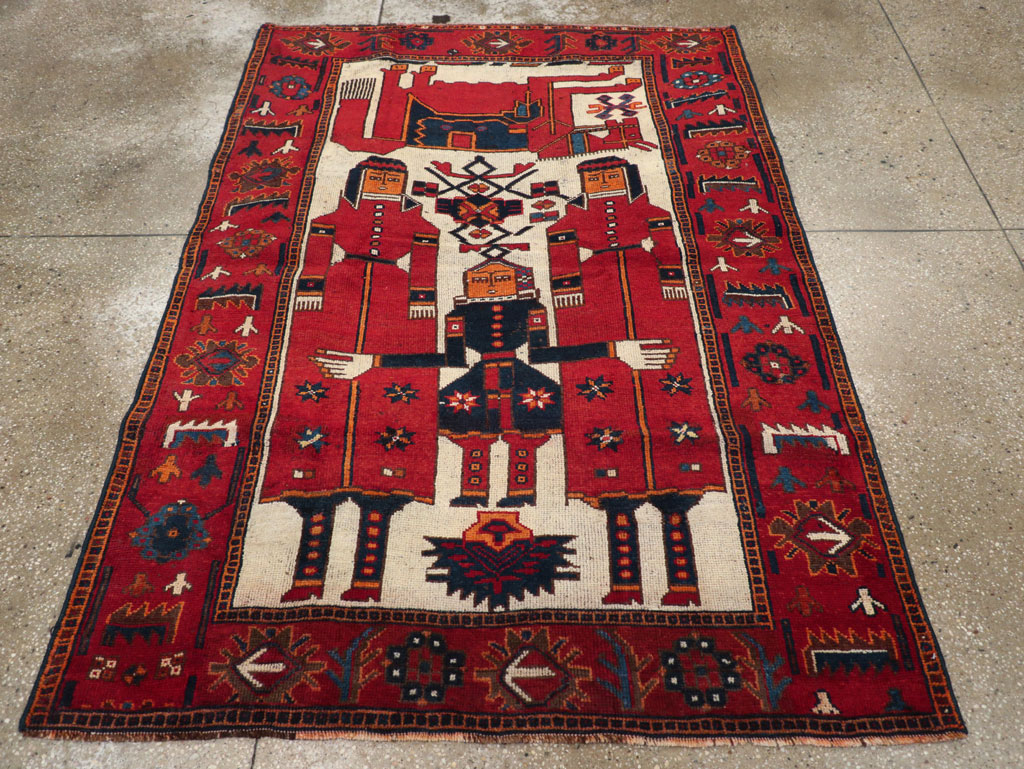 Vintage Persian Bakhtiari Pictorial Rug, No.28367 - Galerie Shabab