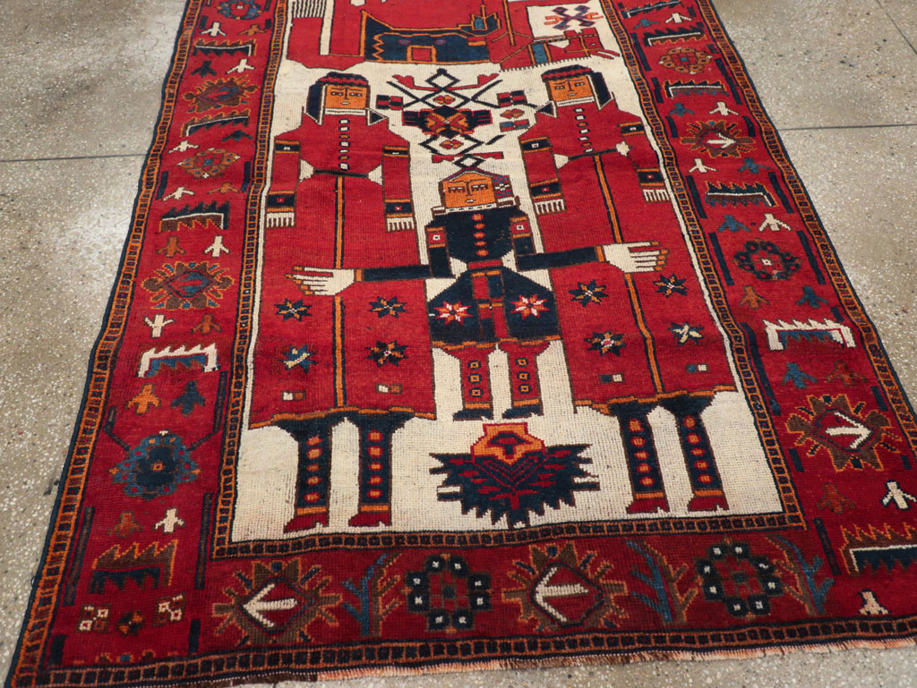 Vintage Persian Bakhtiari Pictorial Rug, No.28367 - Galerie Shabab