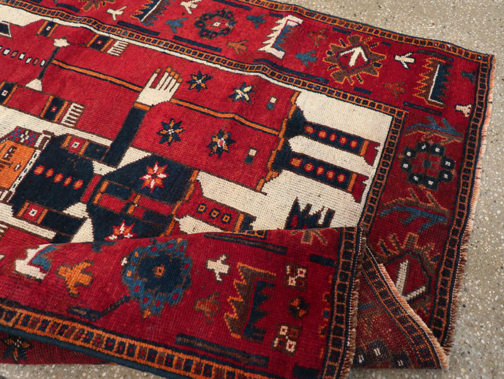 Vintage Persian Bakhtiari Pictorial Rug, No.28367 - Galerie Shabab