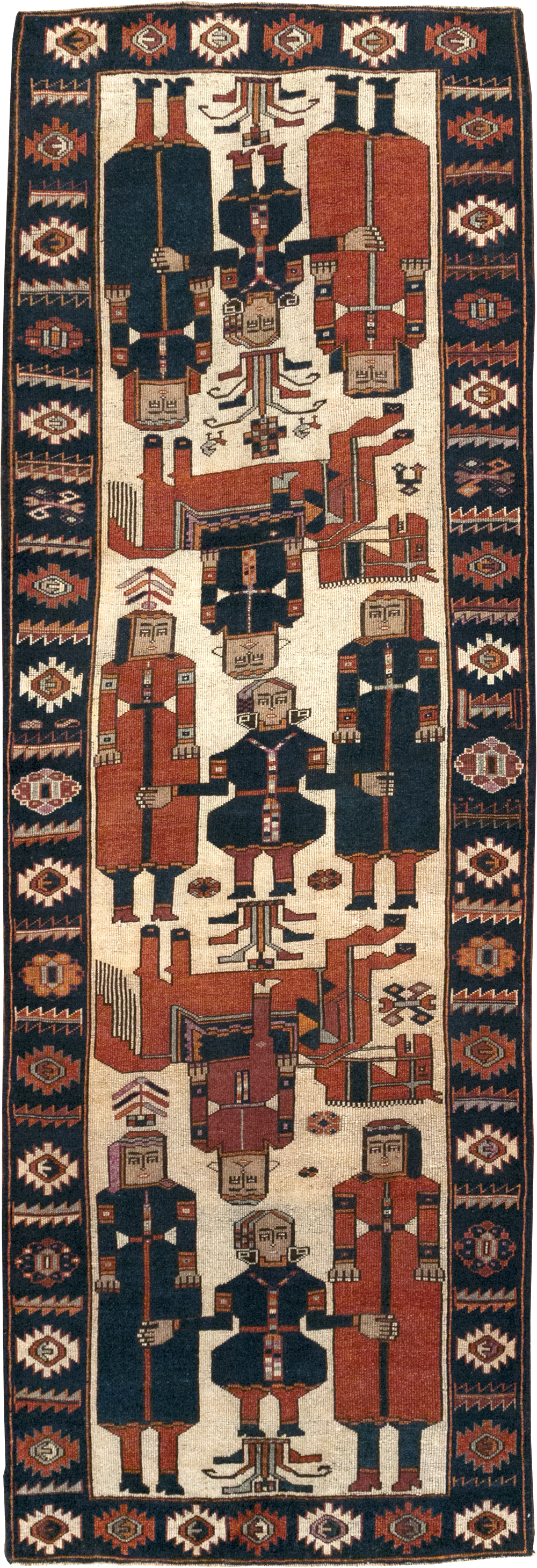 Vintage Persian Bakhtiari Pictoral Rug, No.28368 - Galerie Shabab