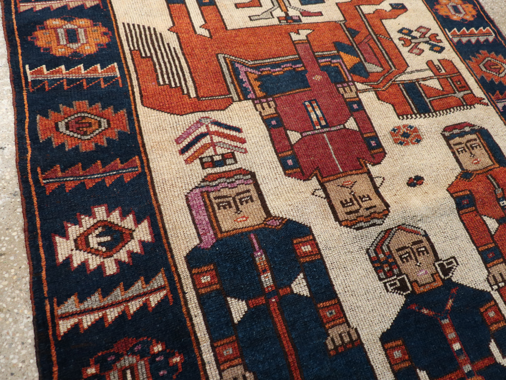 Vintage Persian Bakhtiari Pictoral Rug, No.28368 - Galerie Shabab