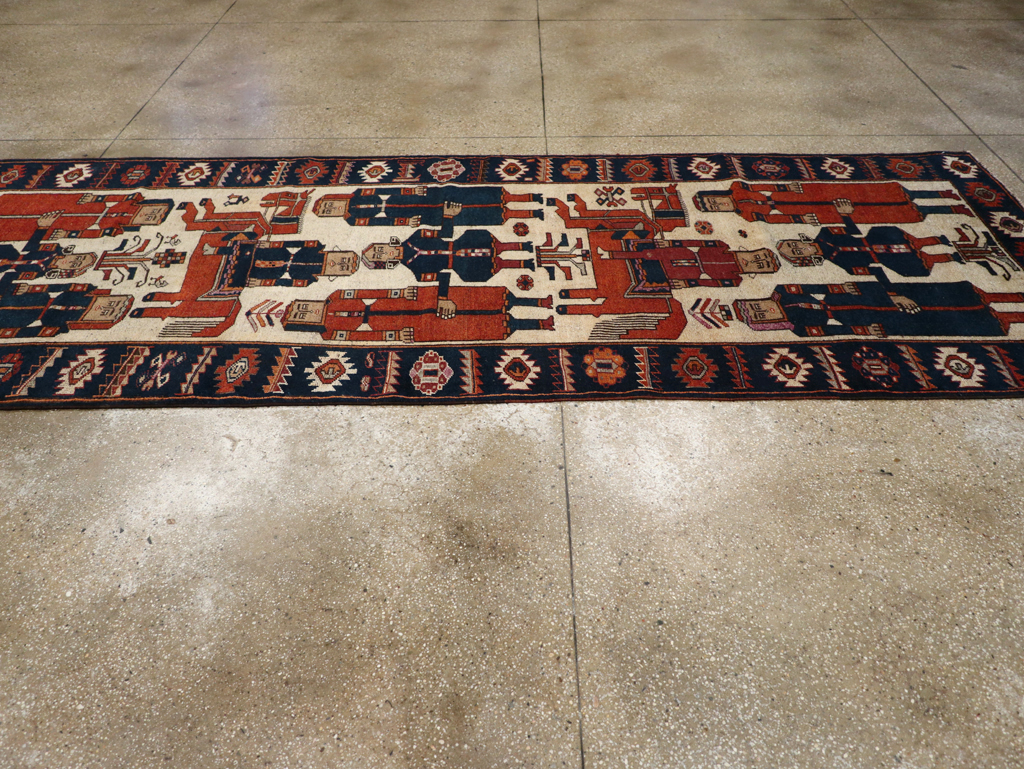 Vintage Persian Bakhtiari Pictoral Rug, No.28368 - Galerie Shabab