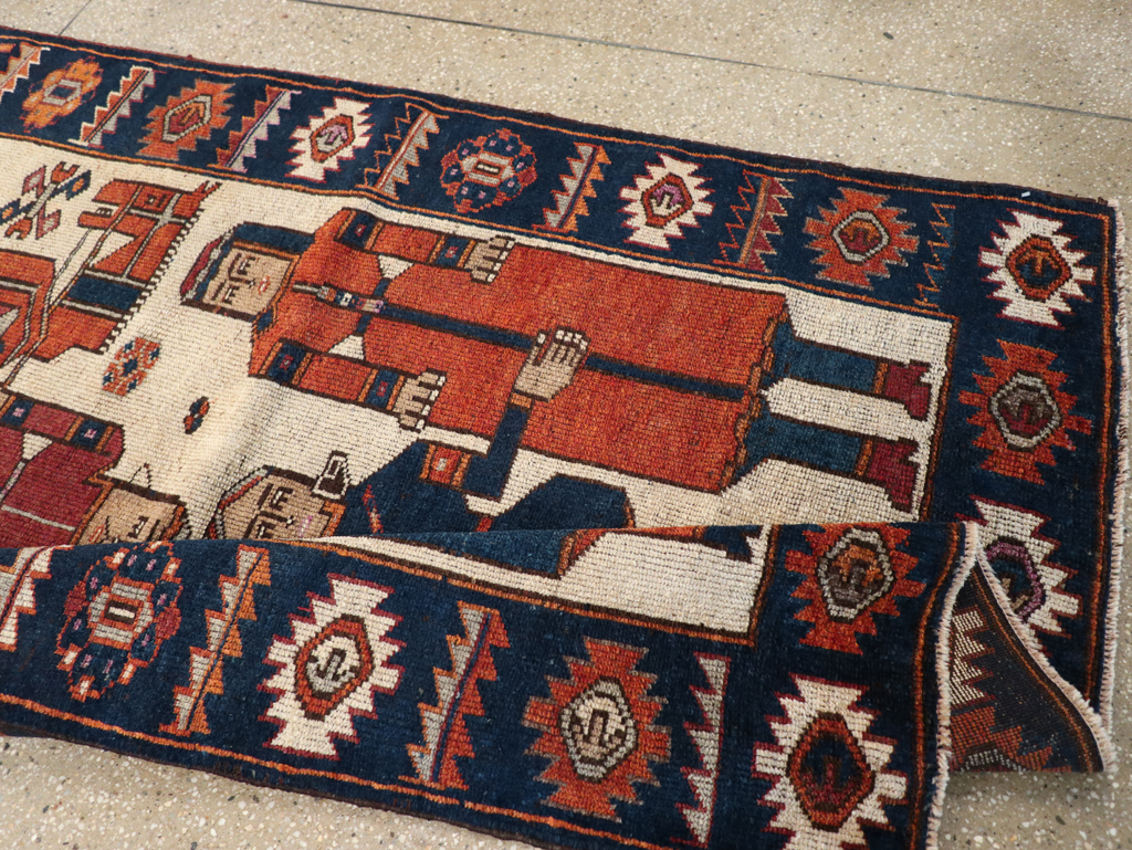 Vintage Persian Bakhtiari Pictoral Rug, No.28368 - Galerie Shabab
