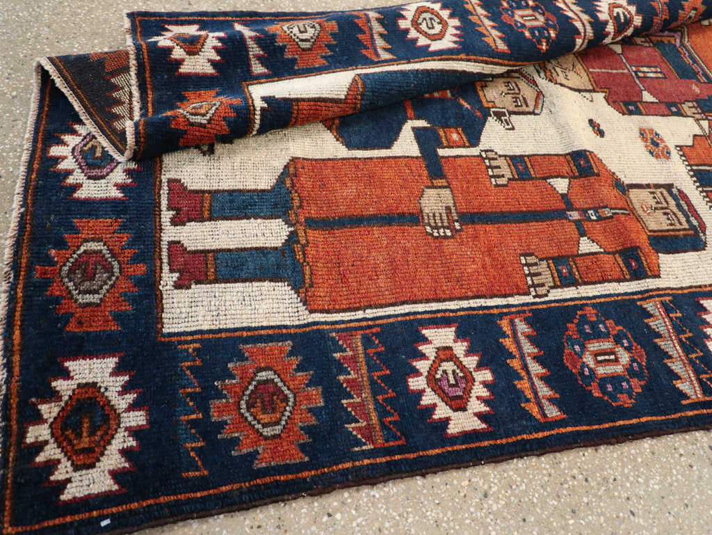 Vintage Persian Bakhtiari Pictoral Rug, No.28368 - Galerie Shabab