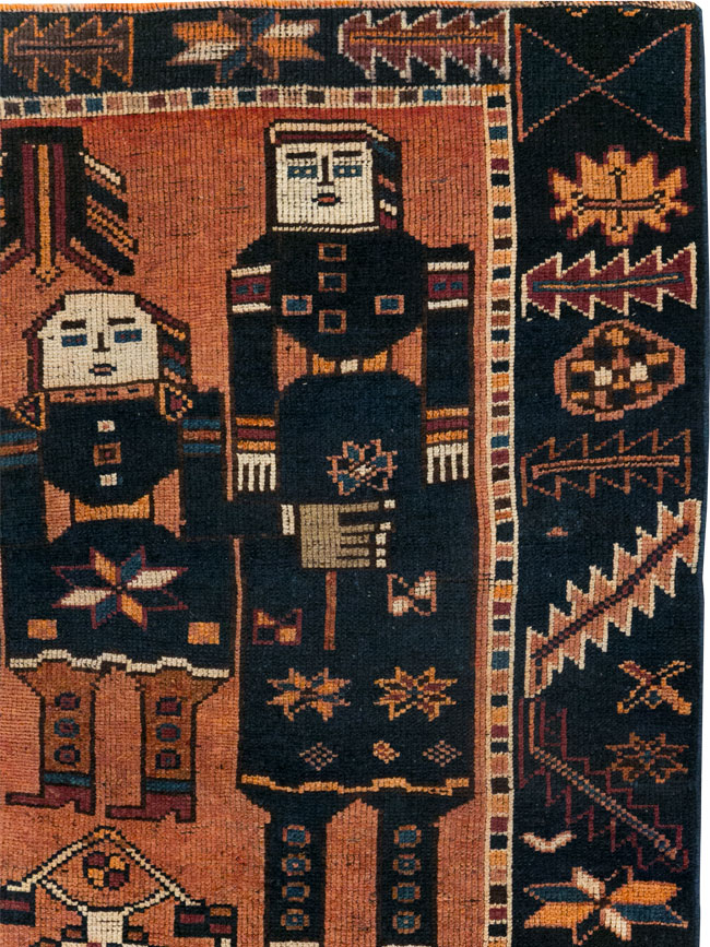 Vintage Persian Bakhtiari Pictorial Rug, No.28369 - Galerie Shabab