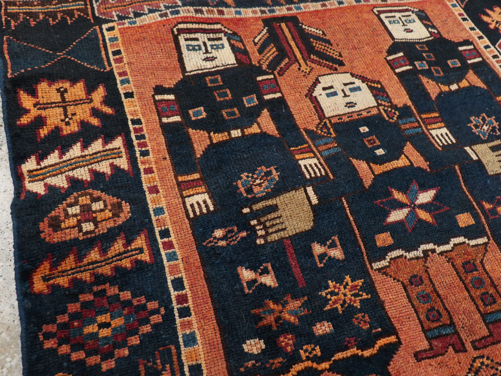 Vintage Persian Bakhtiari Pictorial Rug, No.28369 - Galerie Shabab