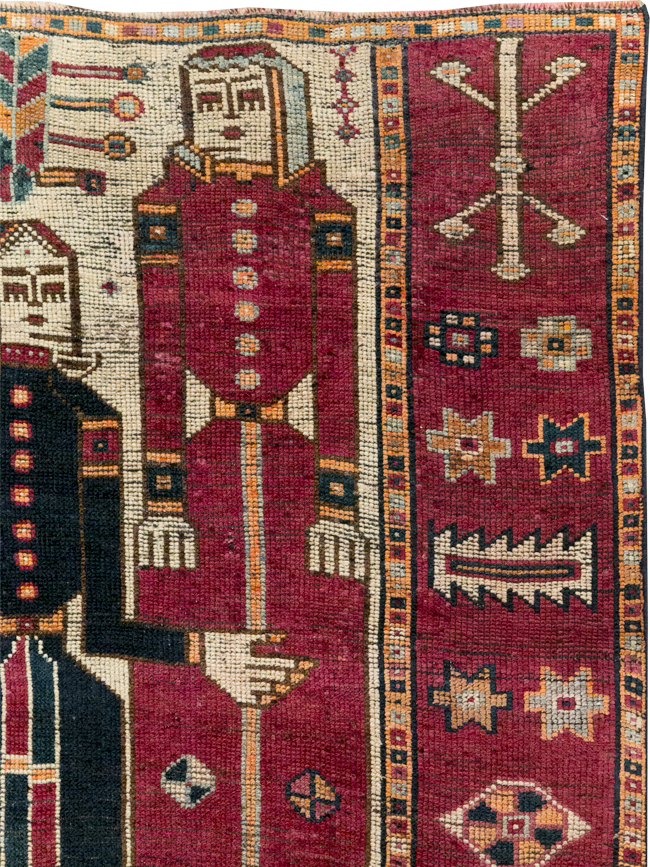 Vintage Persian Bakhtiari Pictorial Rug, No.28370 - Galerie Shabab