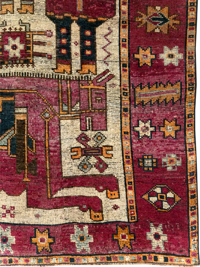 Vintage Persian Bakhtiari Pictorial Rug, No.28370 - Galerie Shabab