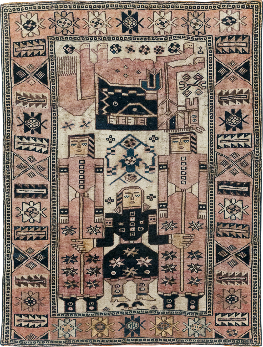 Vintage Persian Bakhtiari Rug, No.28371 - Galerie Shabab