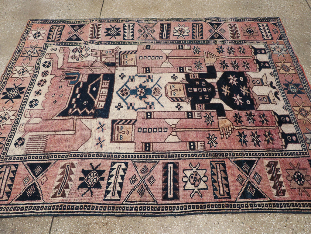 Vintage Persian Bakhtiari Rug, No.28371 - Galerie Shabab