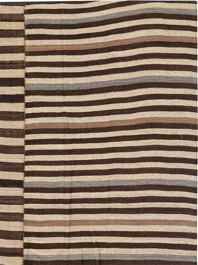 Vintage Persian Flatweave Kilim Accent Rug, No.28396 - Galerie Shabab