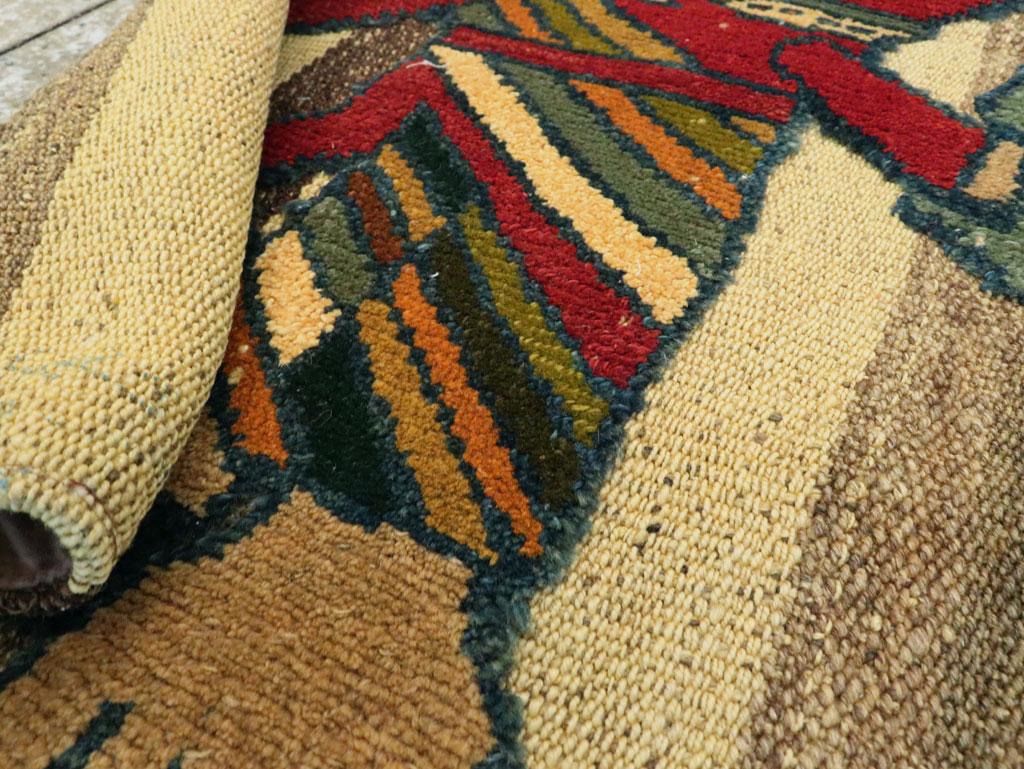 Vintage Persian Pictorial Souf Flatweave Kilim Throw Rug, No.28417 - Galerie Shabab