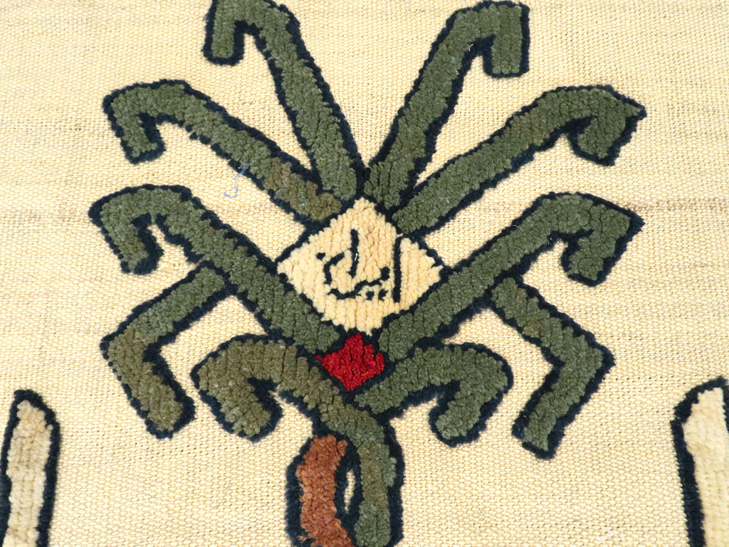 Vintage Persian Pictorial Souf Flatweave Kilim Throw Rug, No.28419 - Galerie Shabab