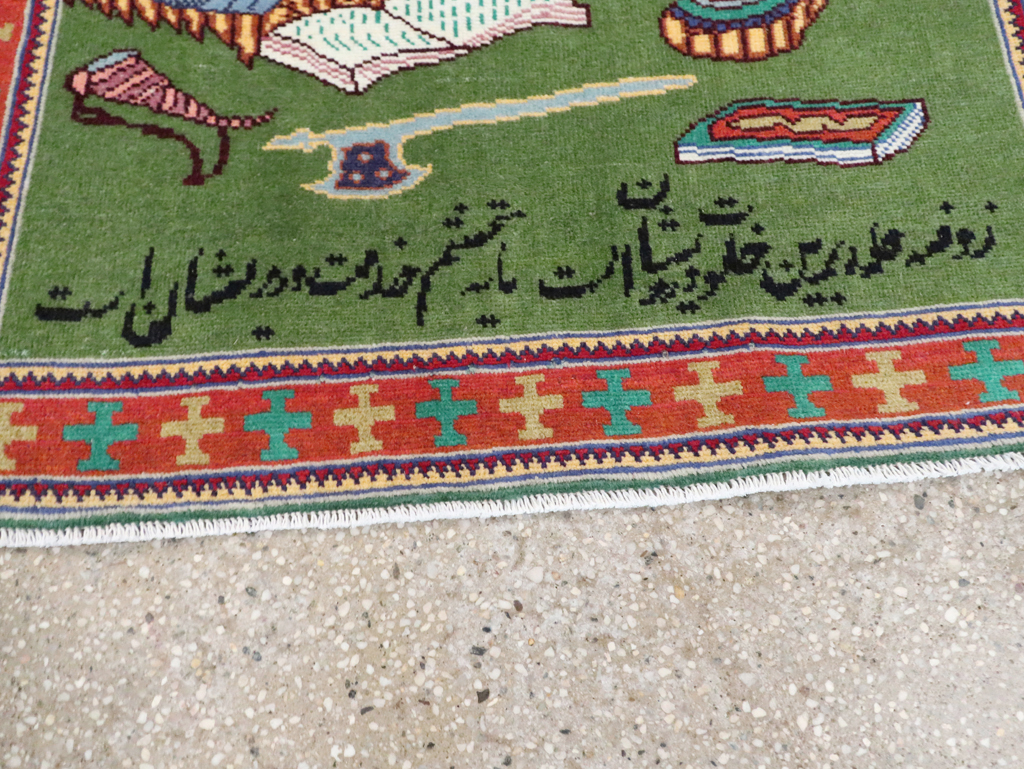 Vintage Persian Tabriz Pictorial Rug, No.28431 - Galerie Shabab