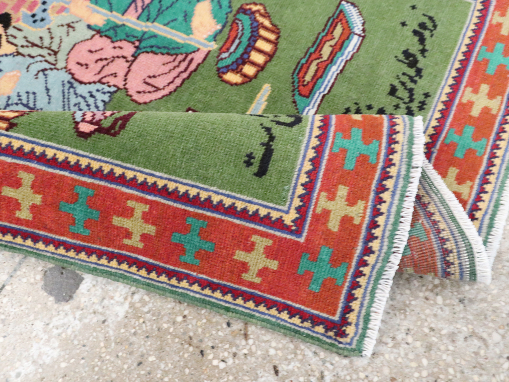 Vintage Persian Tabriz Pictorial Rug, No.28431 - Galerie Shabab