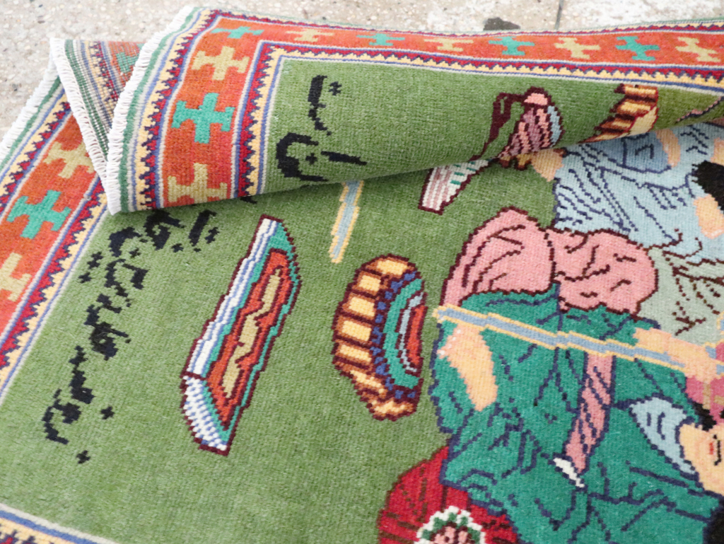 Vintage Persian Tabriz Pictorial Rug, No.28431 - Galerie Shabab