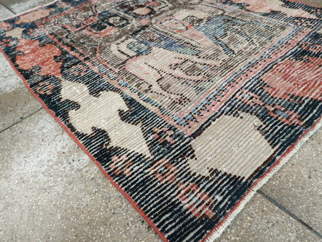 Vintage Persian Pictorial Gabbeh Accent Rug, No.28435 - Galerie Shabab