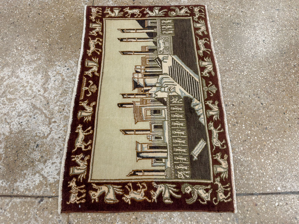 Vintage Persian Tabriz Pictorial Rug, No.28438 - Galerie Shabab