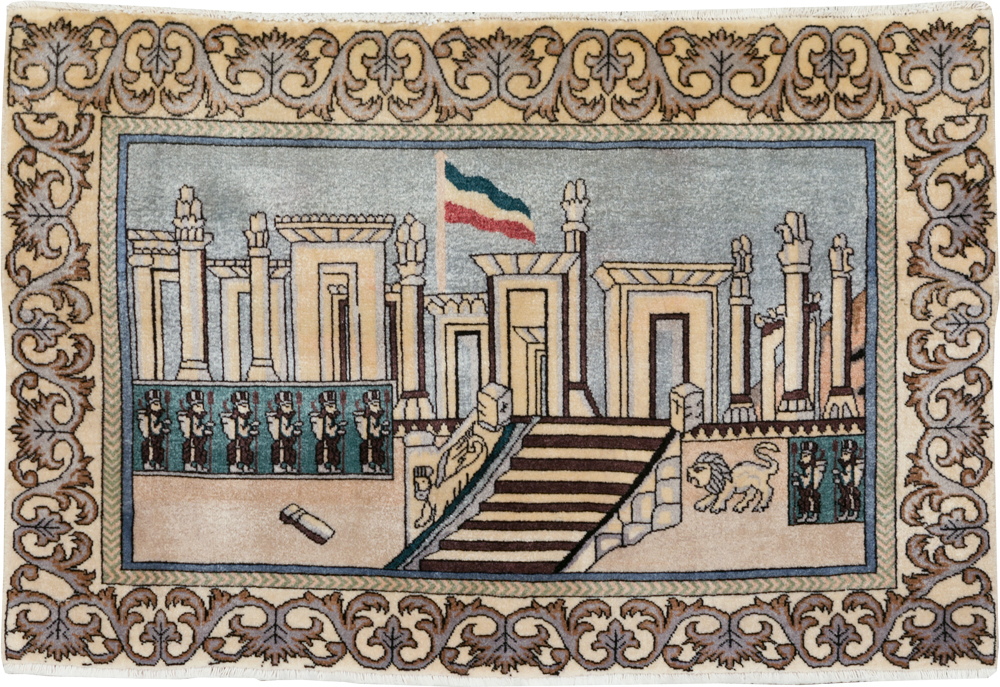 Vintage Persian Tabriz Pictorial Rug, No.28439 - Galerie Shabab