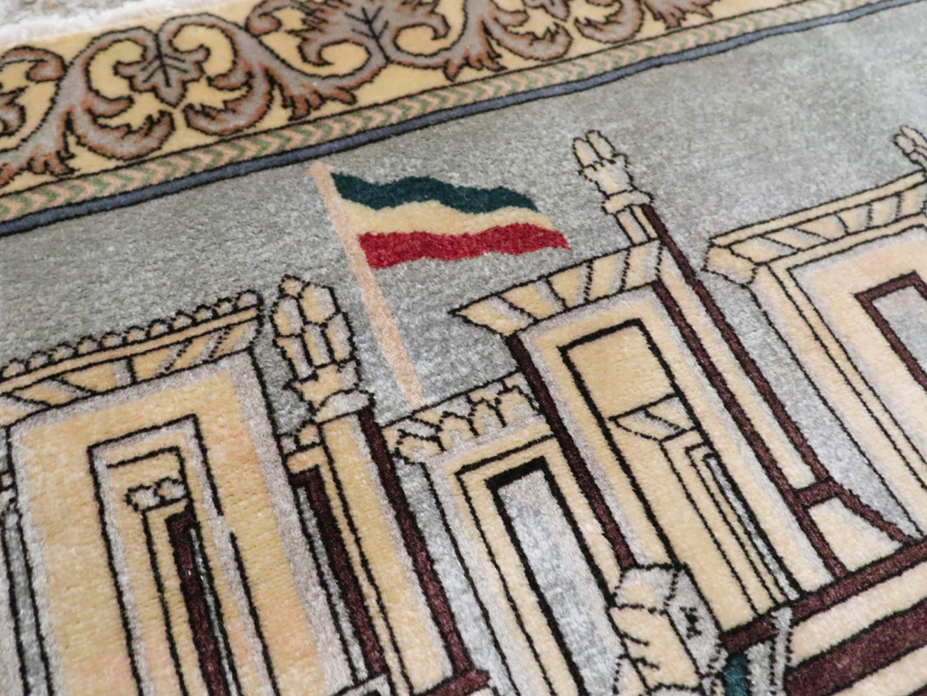 Vintage Persian Tabriz Pictorial Rug, No.28439 - Galerie Shabab