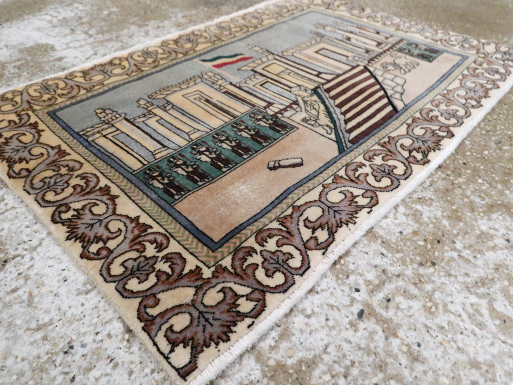 Vintage Persian Tabriz Pictorial Rug, No.28439 - Galerie Shabab