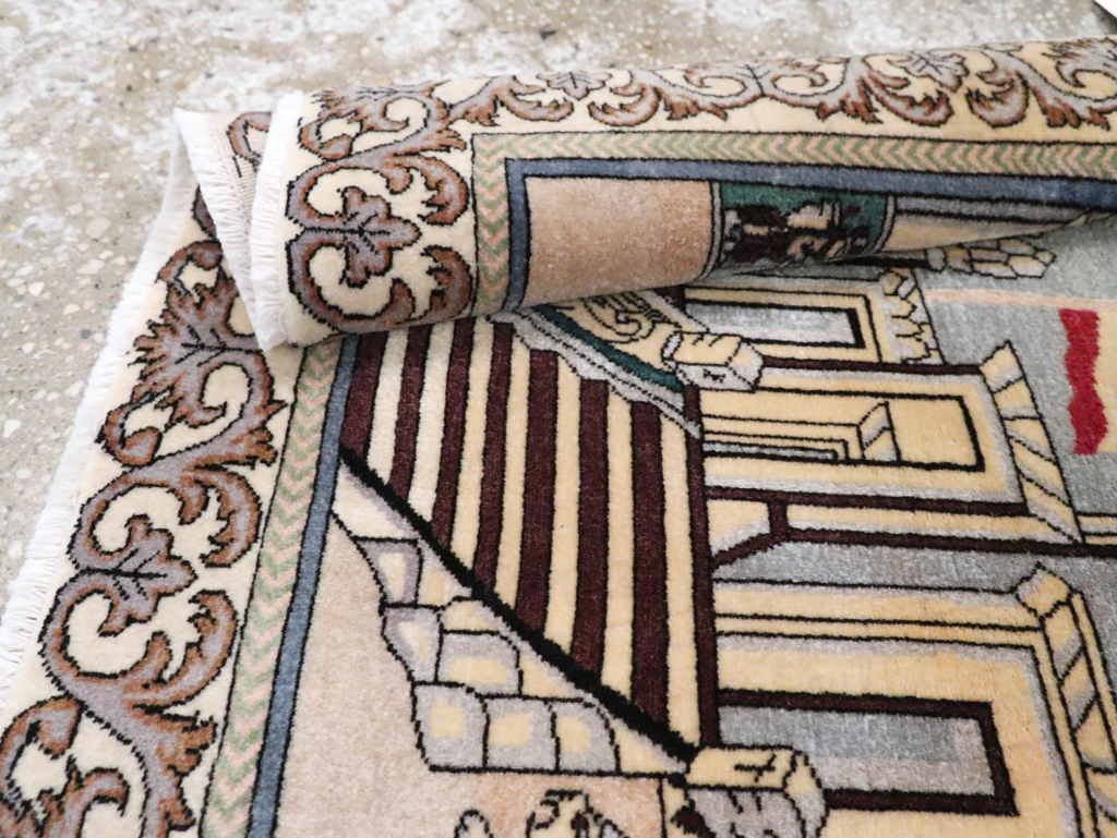 Vintage Persian Tabriz Pictorial Rug, No.28439 - Galerie Shabab