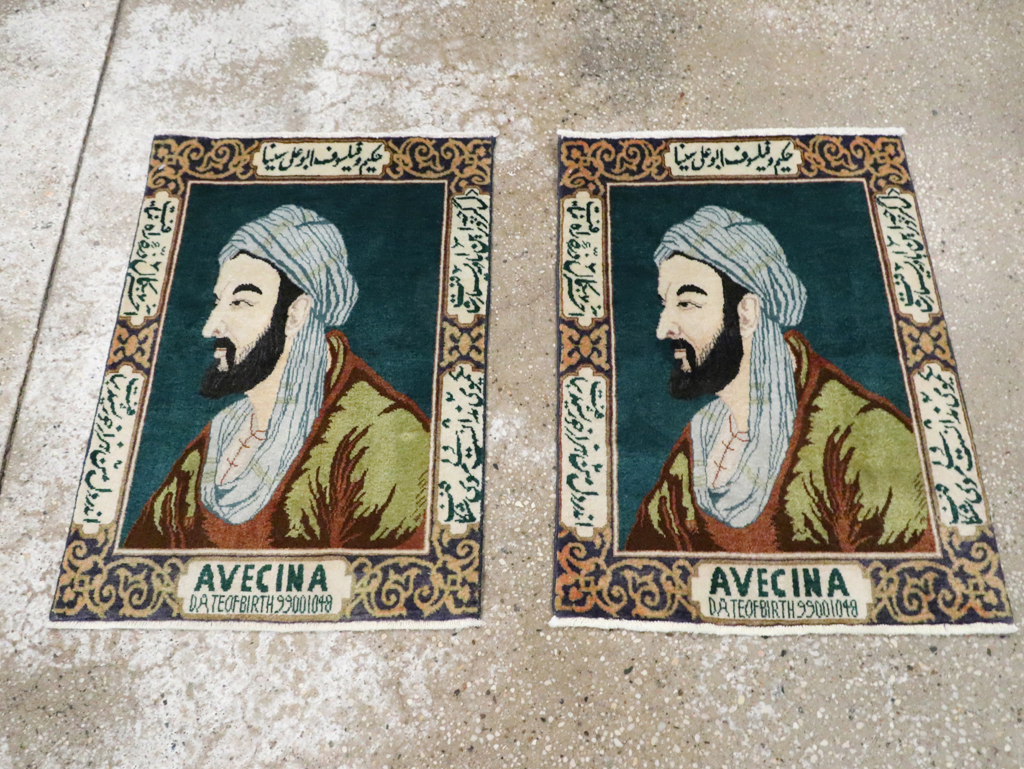 Vintage Persian Tabriz Pictorial Rug (Pair: 1 of 2), No.28442 - Galerie Shabab