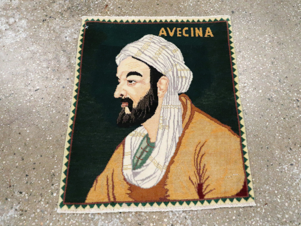 Vintage Persian Tabriz Pictorial Rug, No.28444 - Galerie Shabab