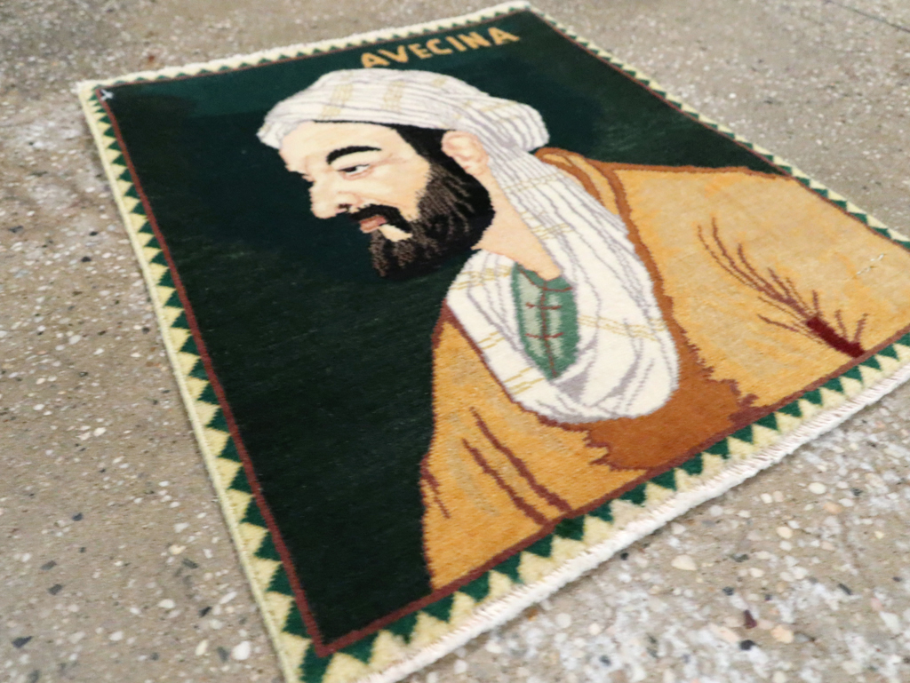 Vintage Persian Tabriz Pictorial Rug, No.28444 - Galerie Shabab