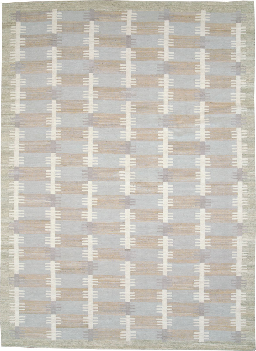 Modern Turkish Flatweave Kilim Room Size Rug, No.28446 - Galerie Shabab