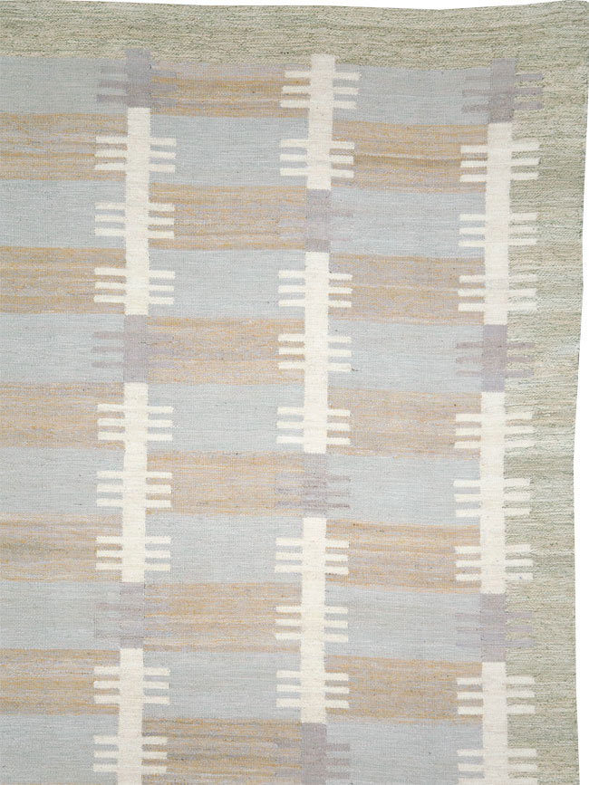 Modern Turkish Flatweave Kilim Room Size Rug, No.28446 - Galerie Shabab