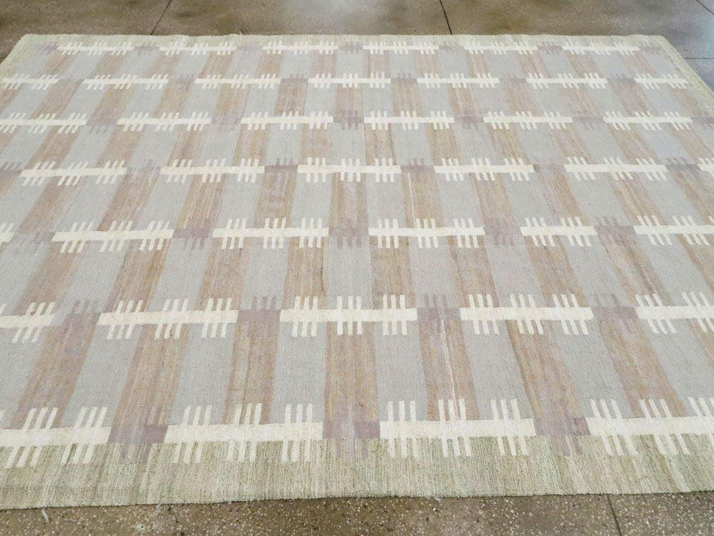 Modern Turkish Flatweave Kilim Room Size Rug, No.28446 - Galerie Shabab