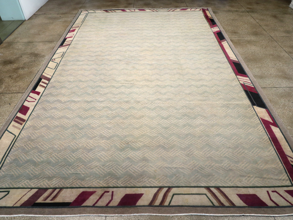 Antique Indian Art Deco Style Large Carpet, No.28449 - Galerie Shabab