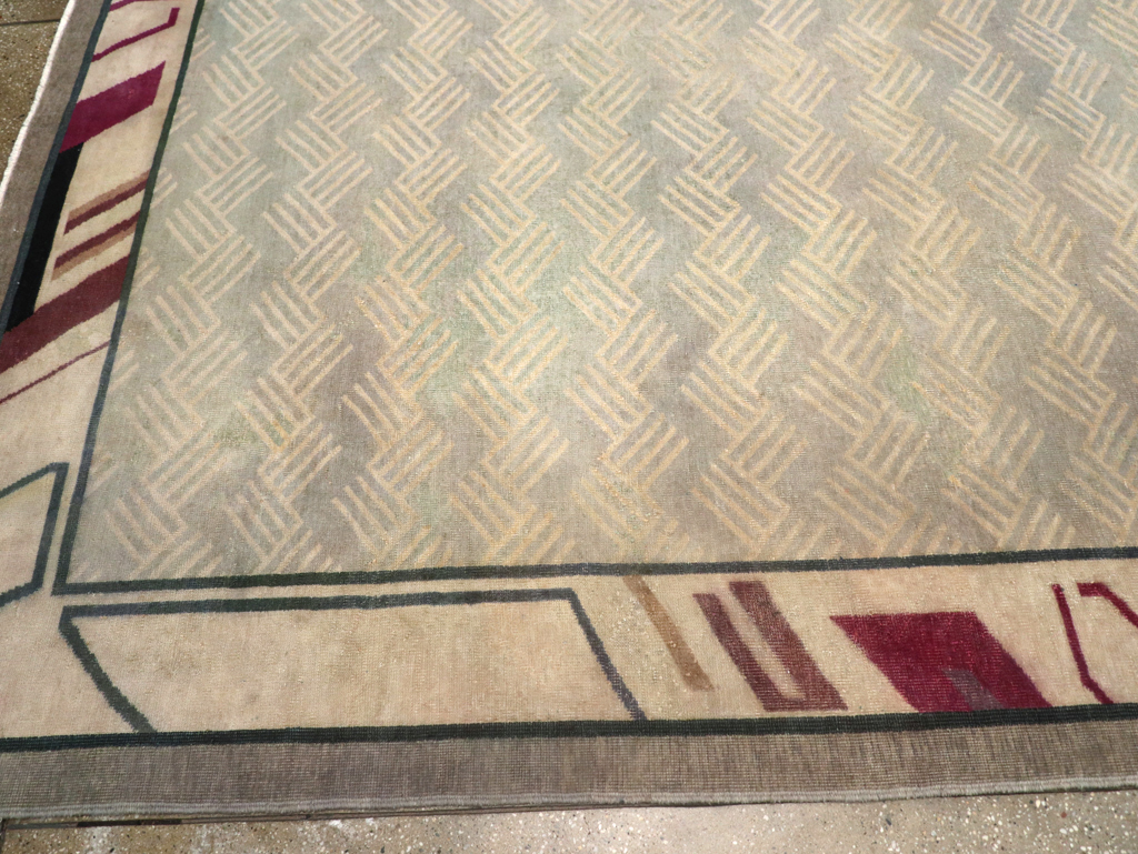 Antique Indian Art Deco Style Large Carpet, No.28449 - Galerie Shabab