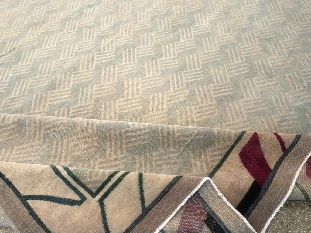 Antique Indian Art Deco Style Large Carpet, No.28449 - Galerie Shabab