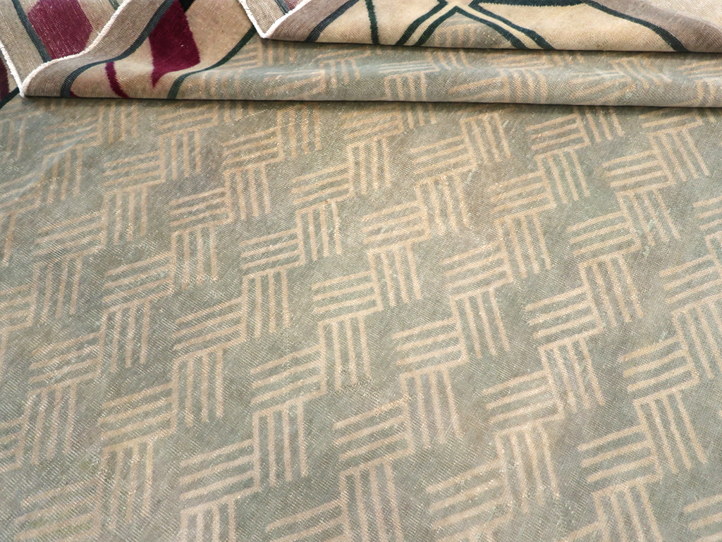 Antique Indian Art Deco Style Large Carpet, No.28449 - Galerie Shabab