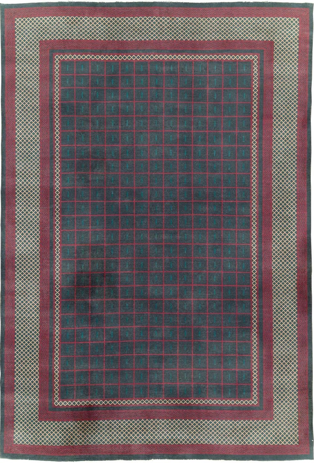Vintage Indian Lahore Room Size Carpet, No.28450 - Galerie Shabab