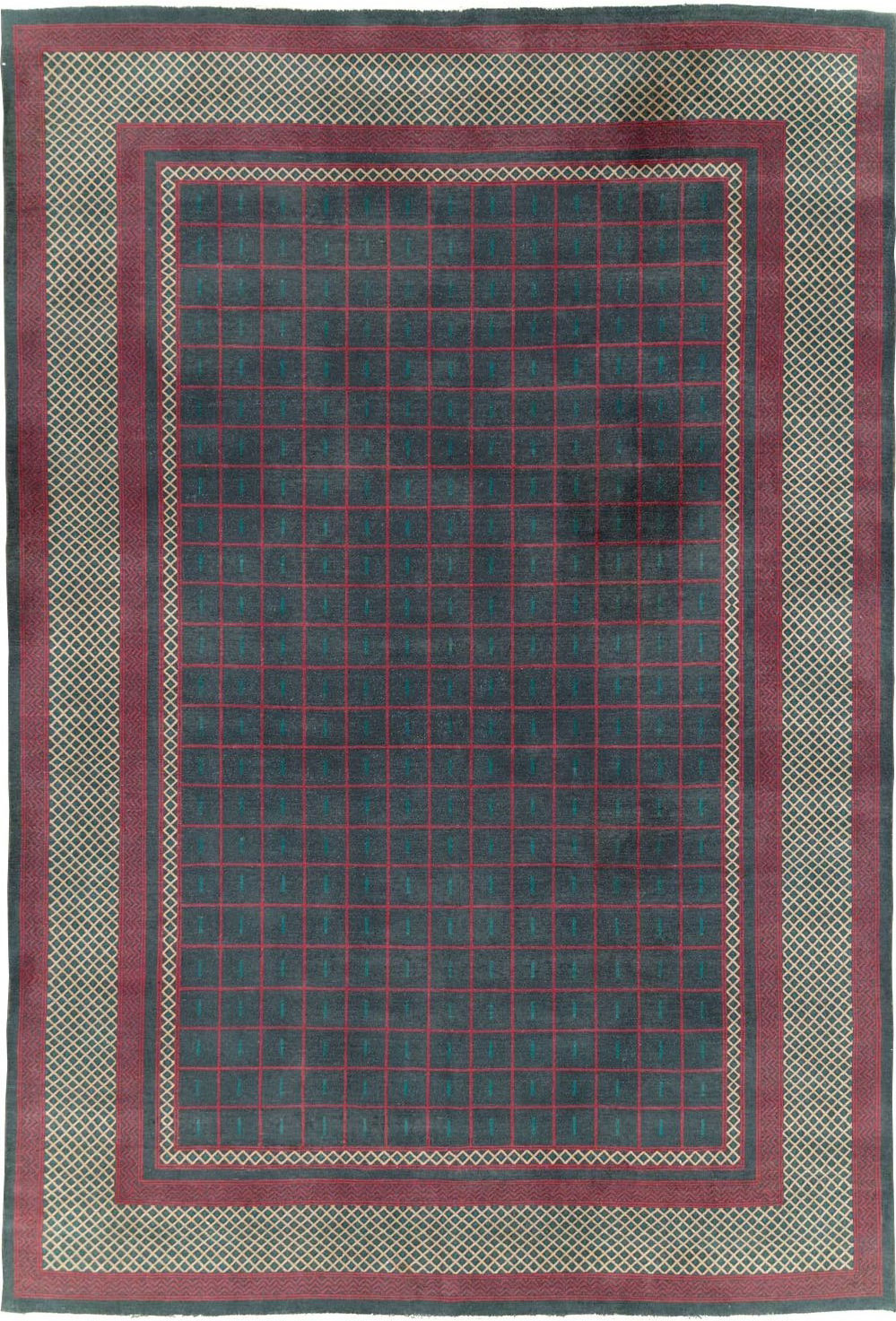 Vintage Indian Lahore Room Size Carpet, No.28450 - Galerie Shabab