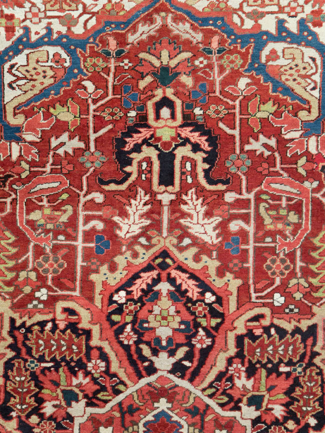 Vintage Persian Heriz Room Size Carpet, No.28453 - Galerie Shabab