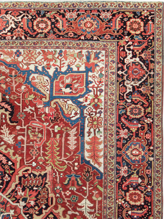 Vintage Persian Heriz Room Size Carpet, No.28453 - Galerie Shabab