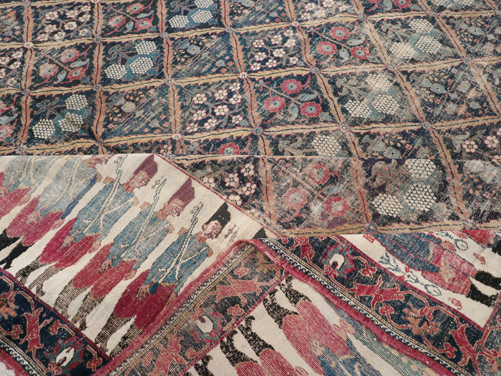 19th Century Antique Persian Joshegan Pictorial Large Carpet, No.28464 - Galerie Shabab