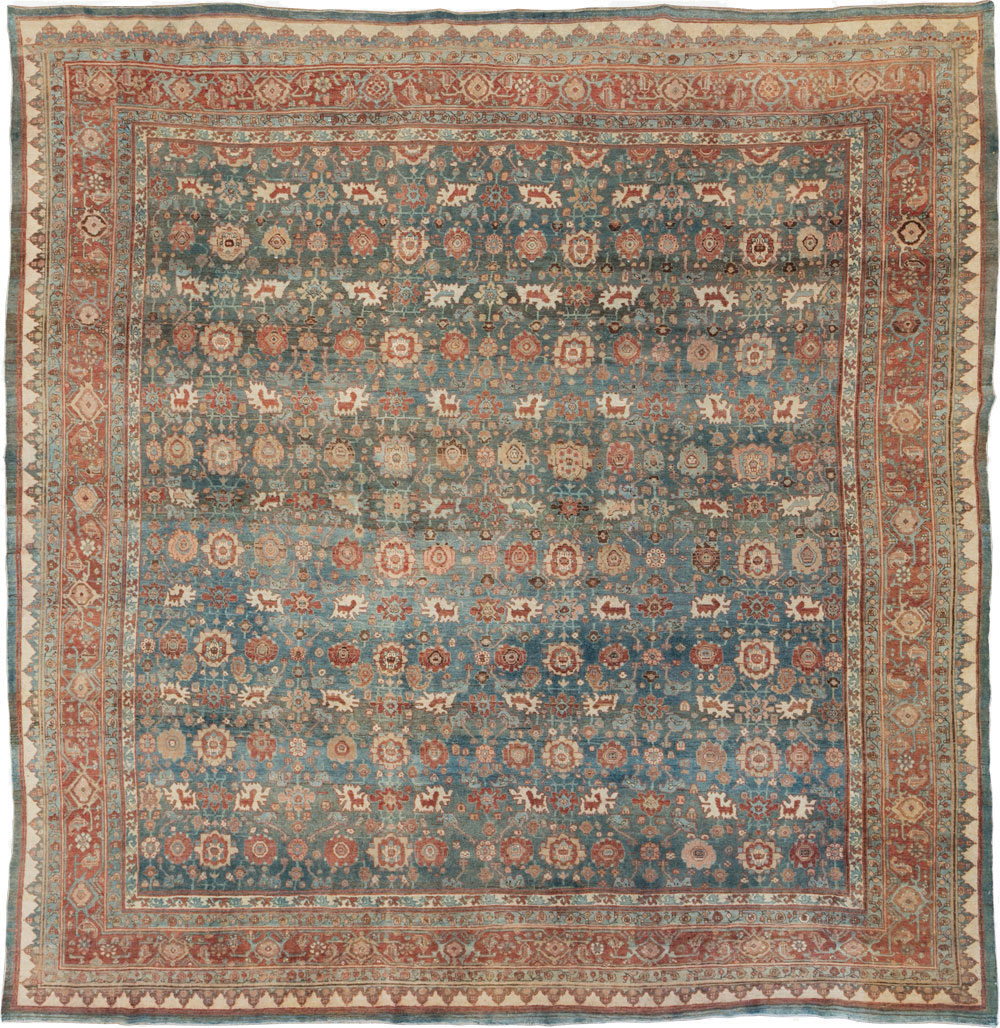 Antique Persian Bidjar Square Room Size Carpet, No.28469 - Galerie Shabab
